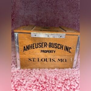 Anheuser-Busch Inc Budweiser Wooden Crate Box Famous Beer Case 1/3 Scale​​